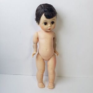 Madame Alexander Vintage 8" Boy Doll Brown Haired Brown Eyed Nude "Alex" On Back